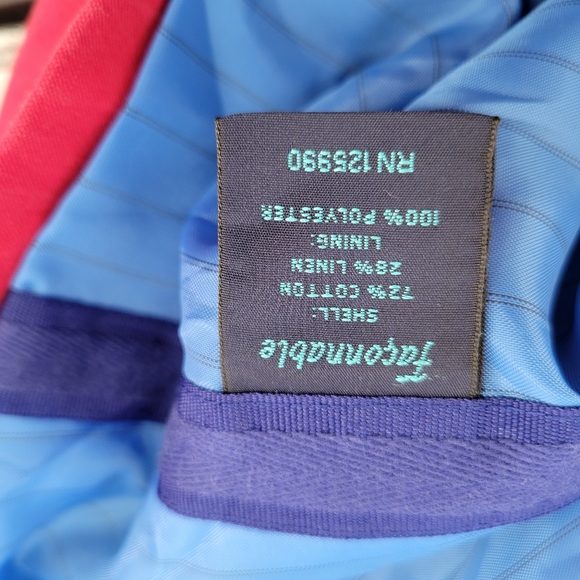 Faconnable red flag jacket with belt red 14 - Picture 5 of 6